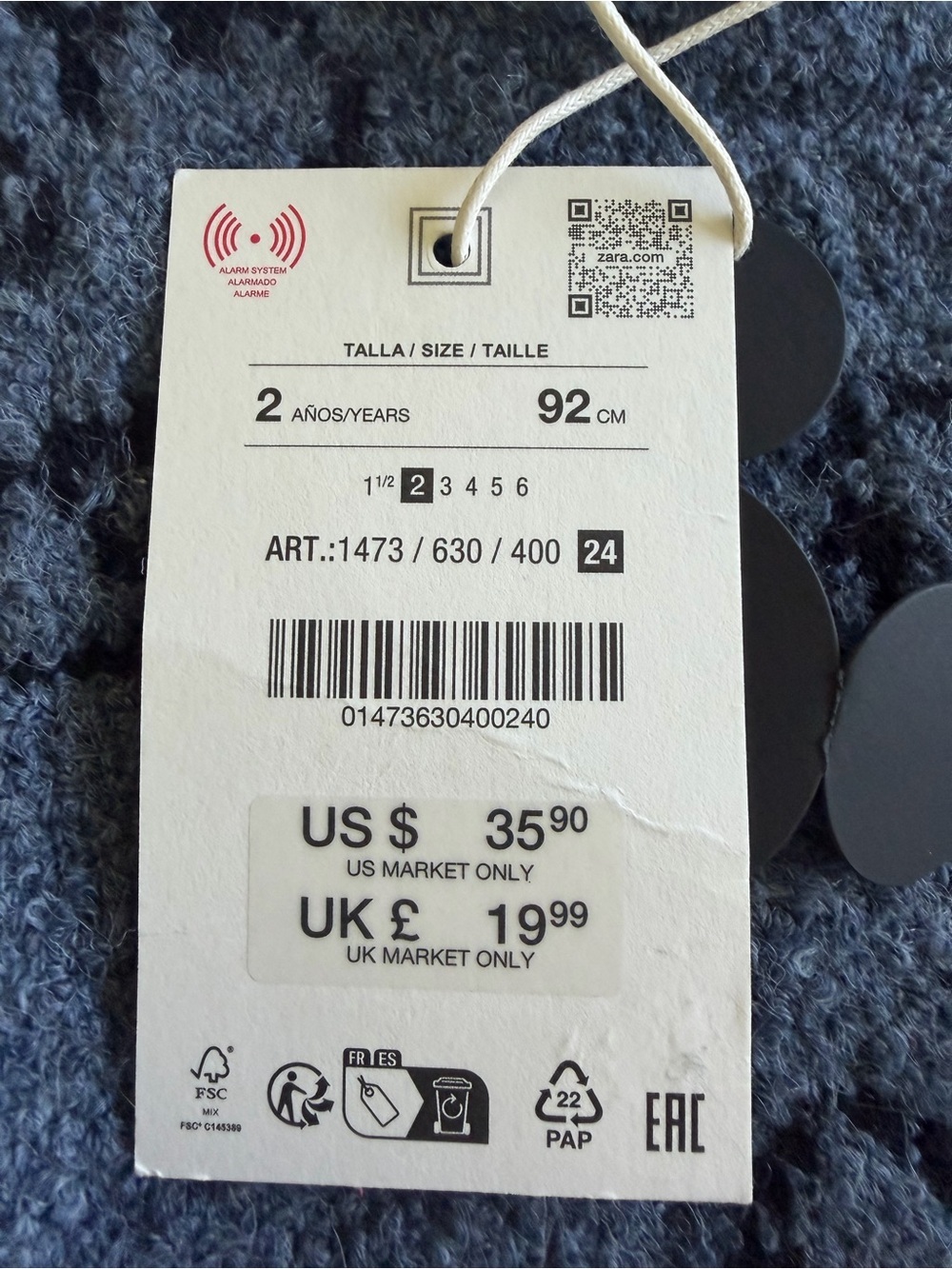 Zara Disney Mickey Mouse Knit Sweater | Size 2 | NWT - Picture 6 of 7